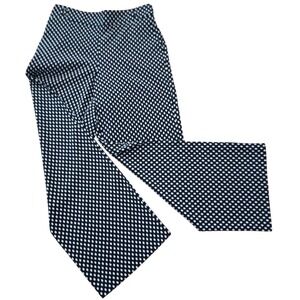 Talbots Womens Black White Polka Dot Wide Leg Stretch Trouser Pants Size S